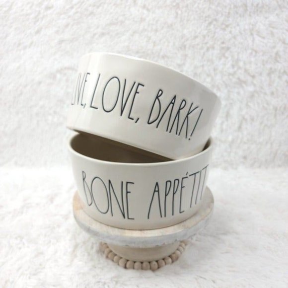 Rae Dunn Dog Rae Dunn Live Love Bark And Bon Appetit Dog Bowls 8